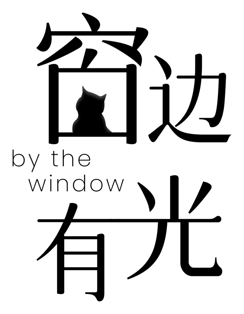 窗边有光 by the window：窗框里一只黑猫的剪影